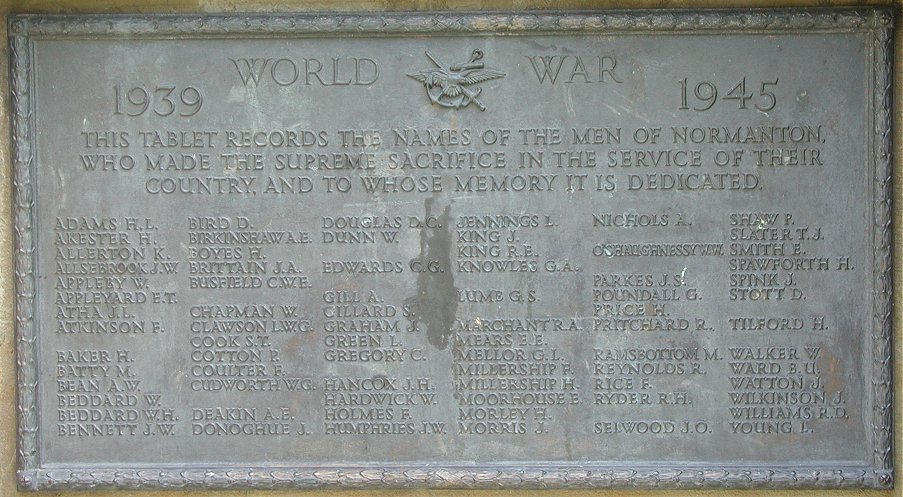 The War Memorial and plaques at Normanton