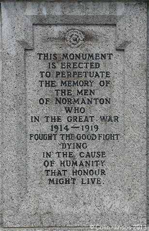 The War Memorial and plaques at Normanton