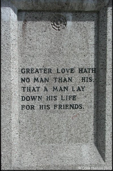 The War Memorial and plaques at Normanton