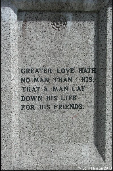 The War memorial and plaques at Normanton