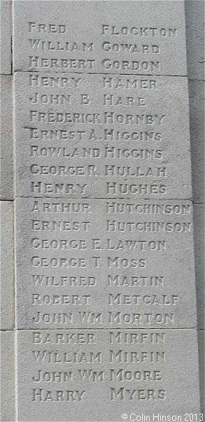 The World War I War Memorial for Oulton and Woodlesford