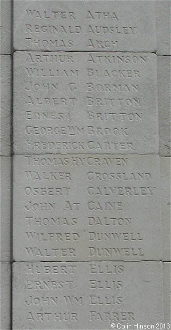The World War I War Memorial for Oulton and Woodlesford