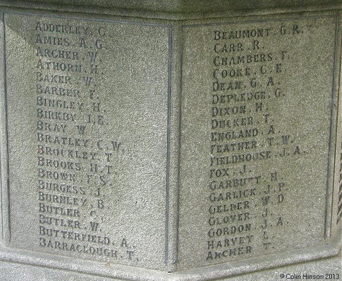 The War Memorial at All Saints Church, Pontefract