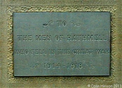 The World War I War Memorial at Rathmell