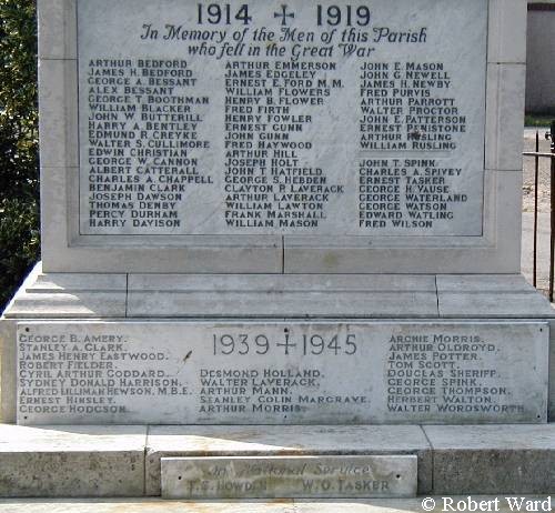 The 1914-18 and 1939-1945 War Memorial Rawcliffe.