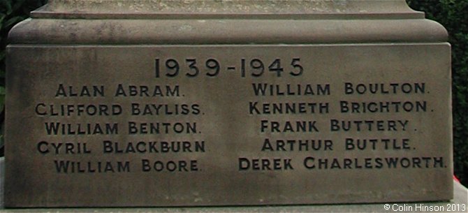 The World Wars I and II memorial at Rothwell