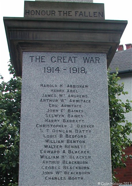 The World Wars I and II memorial at Rothwell