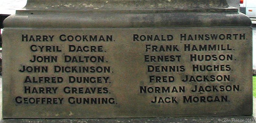 The World Wars I and II memorial at Rothwell