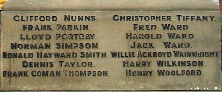 The World Wars I and II memorial at Rothwell