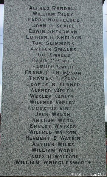 The World Wars I and II War Memorial at Rothwell