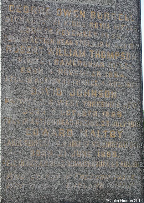 The World War I War Memorial at Scotton