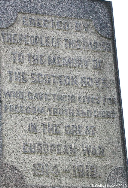 The World War I War Memorial at Scotton