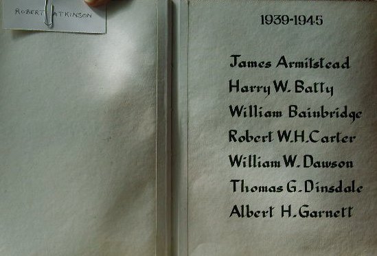 The World War I and II Memorial book, in St. Andrew's Church, Sedbergh.