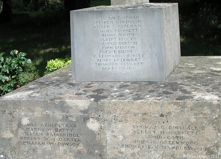Photograph of the World wars I and II War Memorial in St. Andrew's Churchyard, Sedbergh