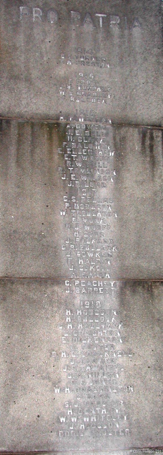 The World wars I and II War Memorial at Settle
