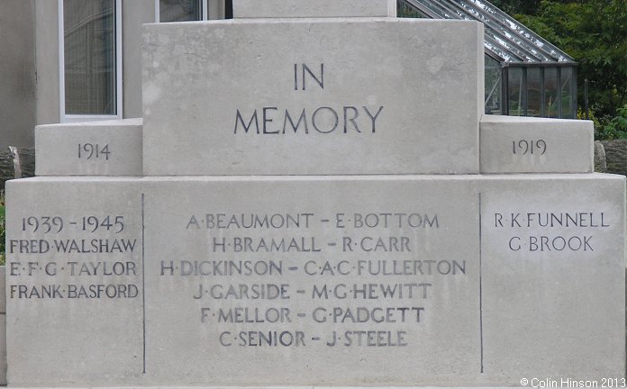 The World Wars I and II memorial at Silkstone