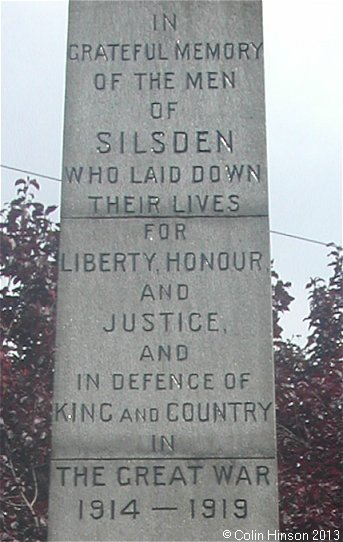 The World Wars I and II War Memorial at Silsden