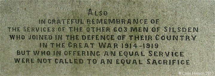 The World Wars I and II War Memorial at Silsden
