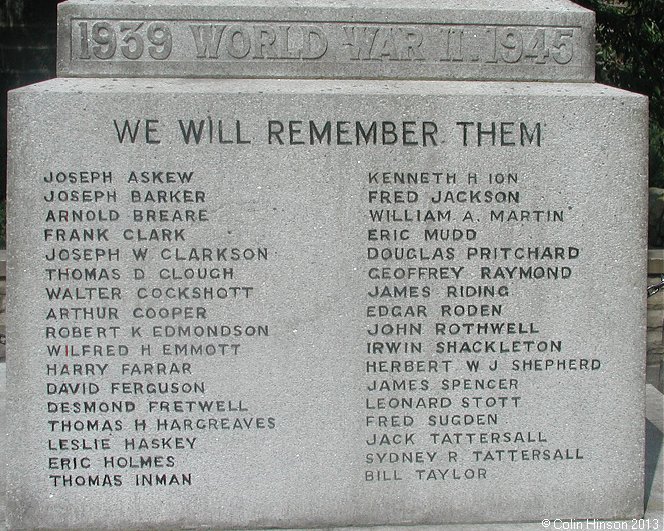 The World Wars I and II memorial at Silsden