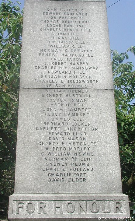 The World Wars I and II memorial at Silsden