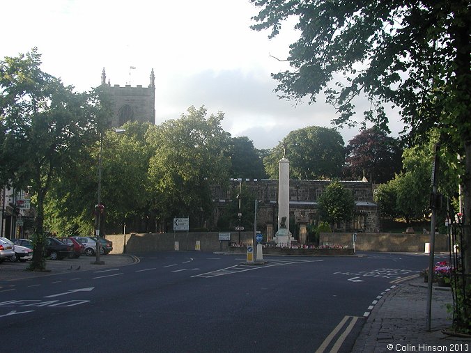 The World Wars I and II memorial near the church at Skipton