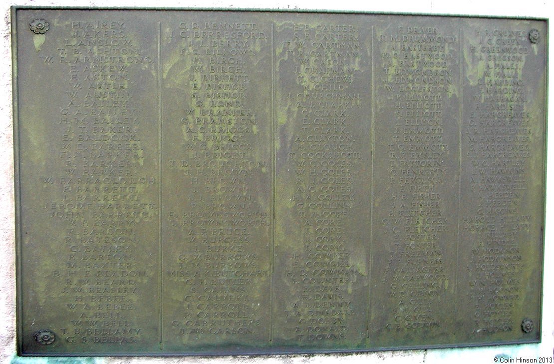 The World Wars I and II memorial near the church at Skipton