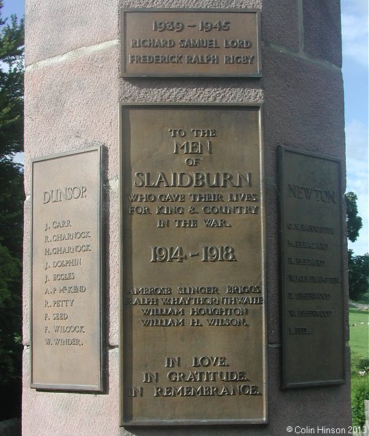 The War Memorial at Slaidburn (with plaques for Dunsop and Newton).