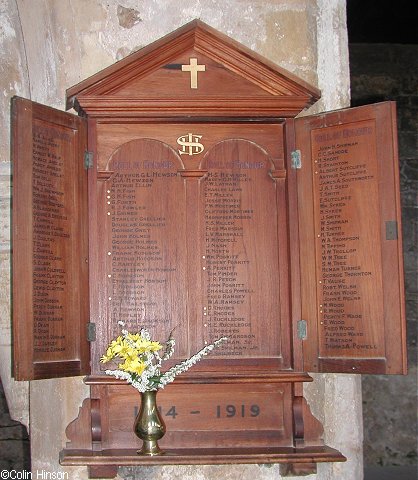 The Roll of Honour in the Priory Church, Snaith.