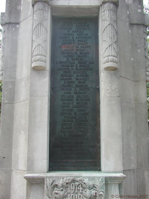 The World War I and II Memorial at Sough.