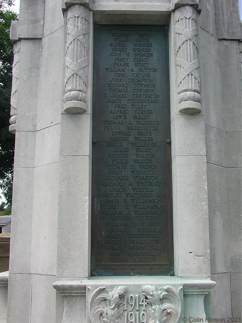 Photograph of the World War I and II Memorial at Sough.