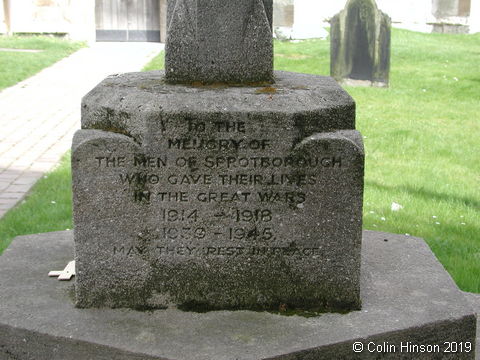 The War Memorial in the Churchyard at Sprotbrough.