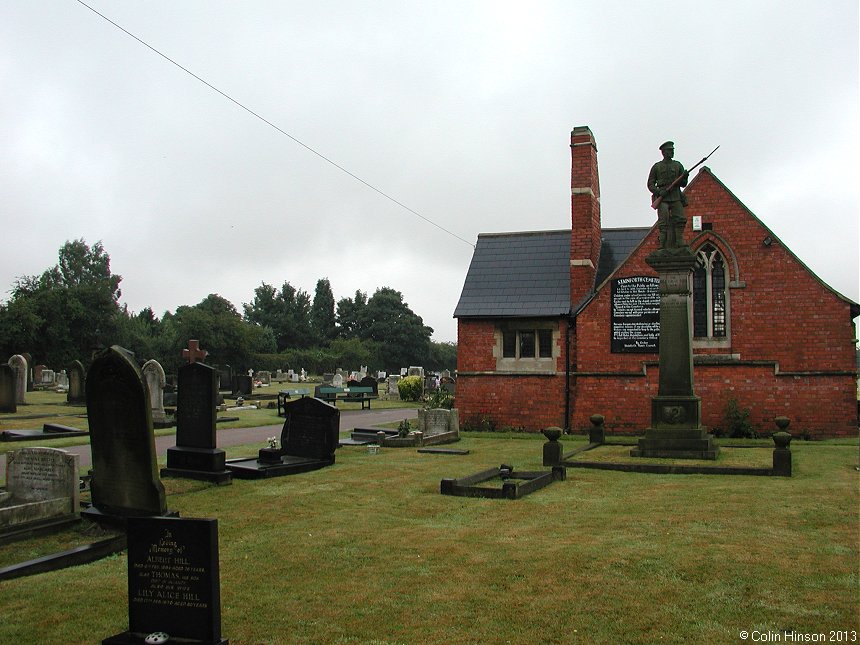 The World Wars I and II War Memorial in Stainforth Cemetery.