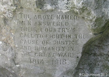 The World War I War Memorial at Stainforth