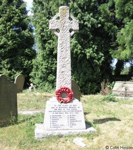 The War Memorial the churchyard at Staveley.