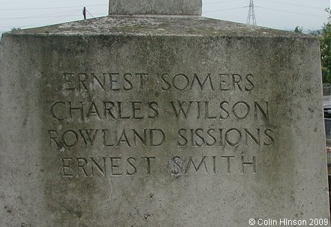 The World War I War Memorial in the churchyard at Swillington.