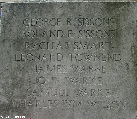 The World War I memorial in the churchyard at Swillington.