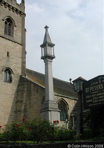 The World War I and II War Memorial in the churchyard at Thorner.