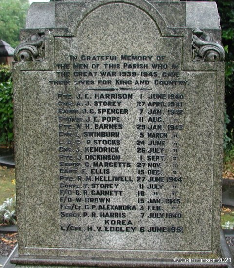 The World War I and II Memorial in the Churchyard at Tickhill.