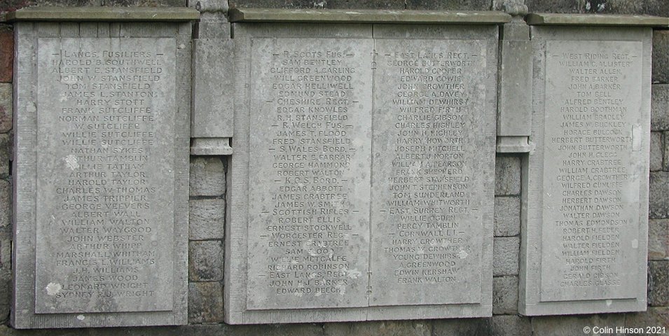 The World War I and II Memorial at Todmorden.