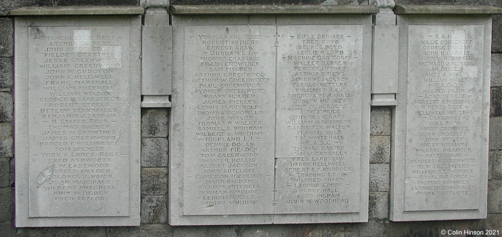 The World War I and II Memorial at Todmorden.