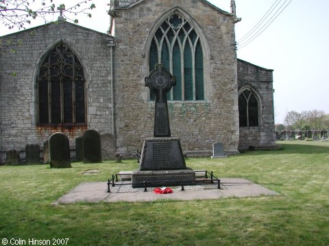 The War Memorial in St. John's Churchyard, Wadworth.