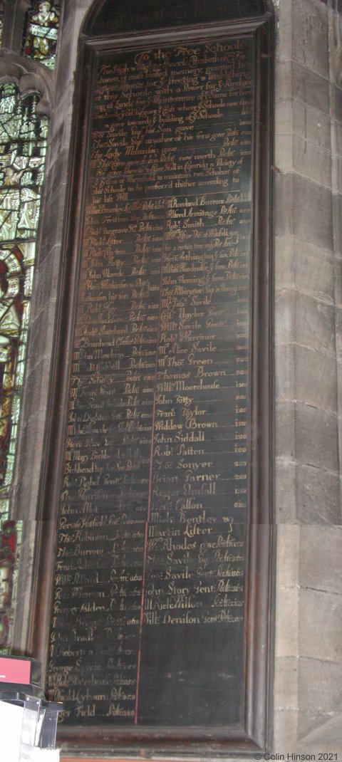 The List of Donations in Wakefield Cathedral.