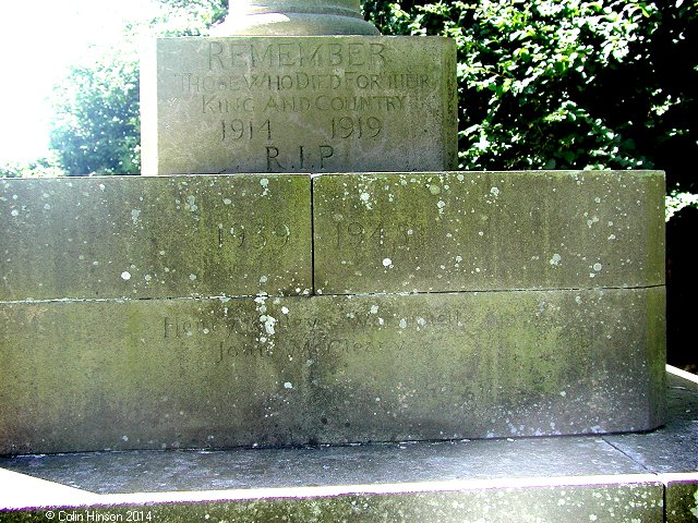The World Wars I and II War Memorial at West Marton.
