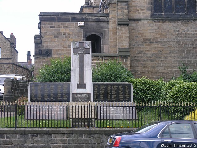 The World Wars I and II memorial in Wombwell St. Mary's Churchyard.