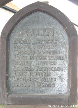 The World War I Memorial Stones in the Gate at St. Leonard's Church, Wortley.