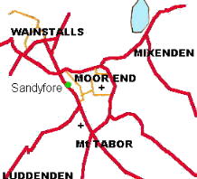 Map showing Moor End