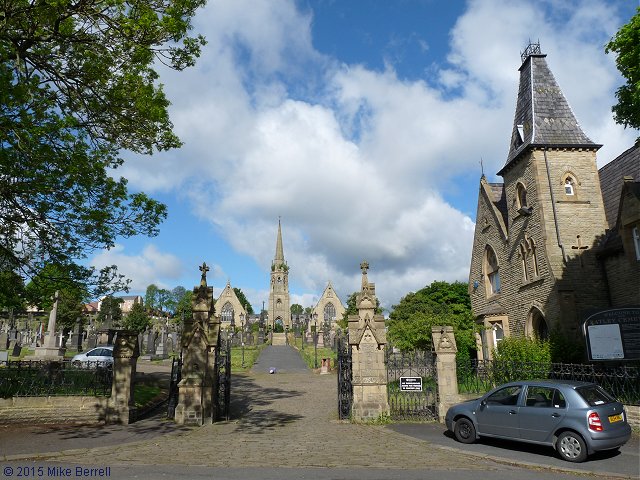 The entrance to Batley Cemetery, Cemetery road