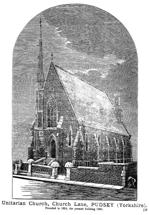 An old drawing of the Unitarian Church, Pudsey